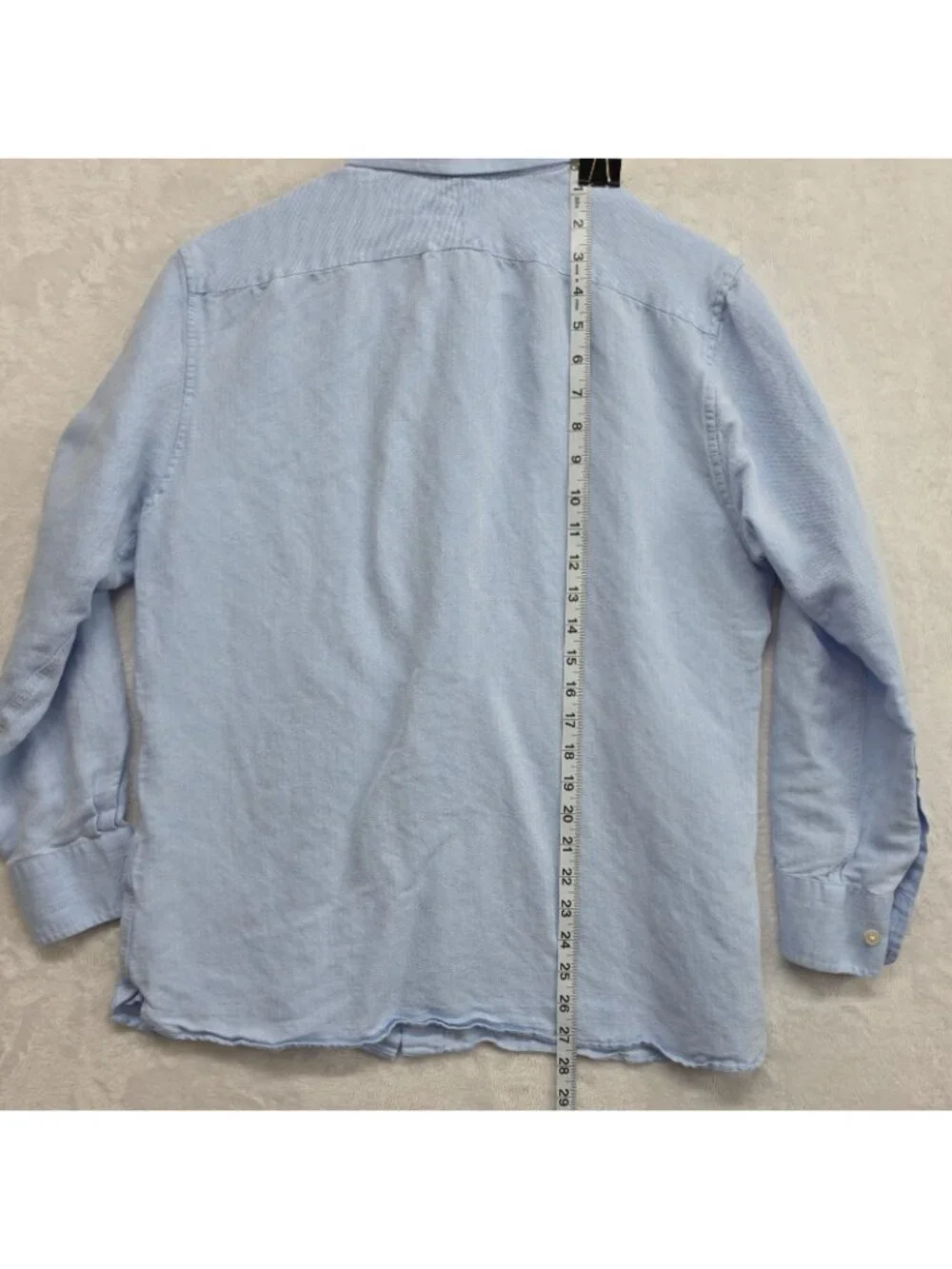 Banana Republic Slim Linen Rayon Blend Button Front Shirt Mens Med Light Blue